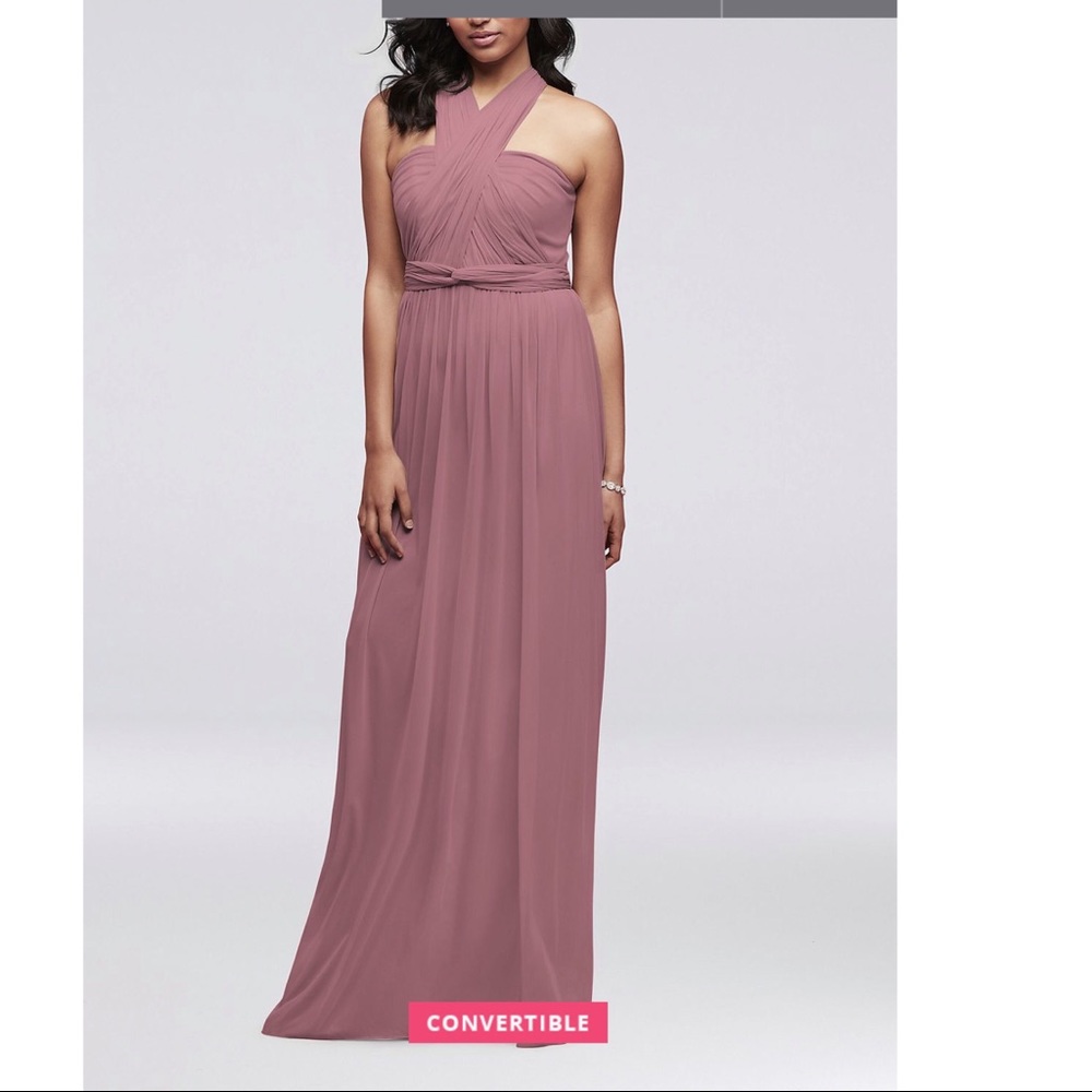 Long Mesh Style-Your-Way 6 Tie Bridesmaid Dress